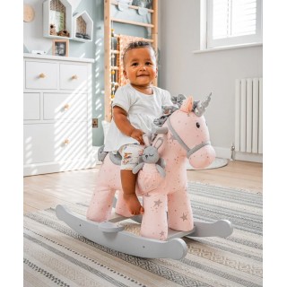 Cheval à bascule Fille LICORNE Haut de gamme - dès 9 Mois
