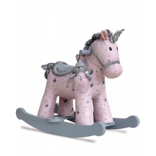 Cheval à bascule Fille LICORNE Haut de gamme - dès 9 Mois